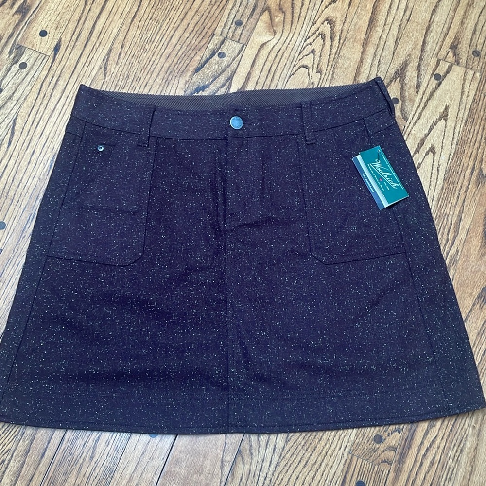 NWT Woolrich sz 16 Brown speckled wool-blend skirt - perfect 4 fall/winter